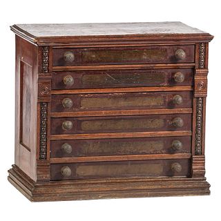 A Late Classical Brass Mounted Parcel-Gilt Oak Spool Chest