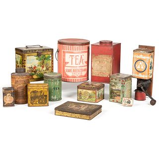 A Group of Tea and Biscuit Advertising Tins