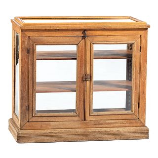 A Country Store Oak Table Top Vitrine Cabinet