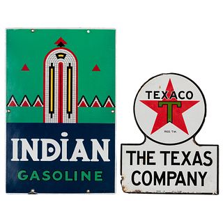 Two Metal Gasoline Advertising Signs
