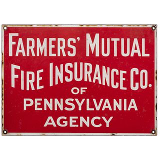 Two Tin Insurance Ledgers and A Porcelain Insurance Sign