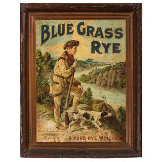A Froeb Company Blue Grass Rye Tin Advertising Sign