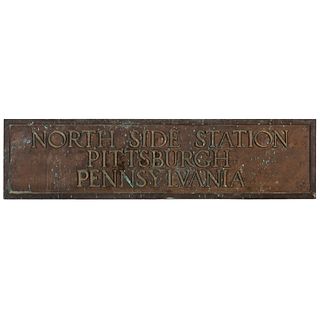 A  Cast Bronze North Side Station Railroad Sign