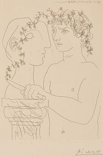 PABLO PICASSO, (Spanish, 1881-1973), Jeune sculpteur au travail, [from La Suite Vollard] (B. 156), 1933
