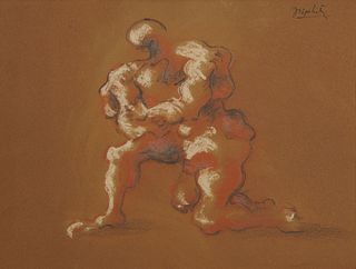 JACQUES LIPCHITZ, (French, 1891-1973), Wrestlers