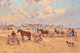 ANDRE HAMBOURG, (French, 1909-1999), A midi a Trouville, 1977