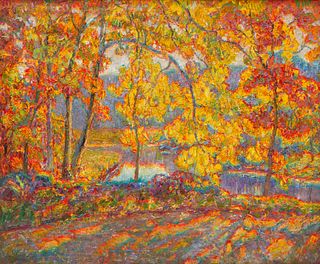 WILSON HENRY IRVINE, (American, 1869-1936), Autumn View