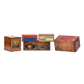 Five Wooden Advertising Boxes
