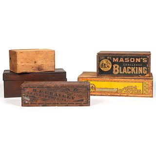 Five Wood Store Display Boxes