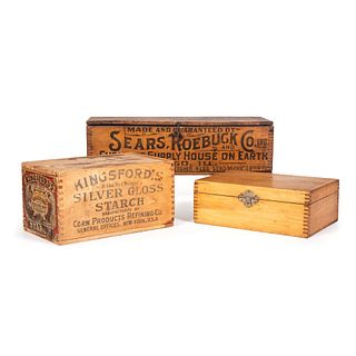 Three Wooden Advertising Boxes