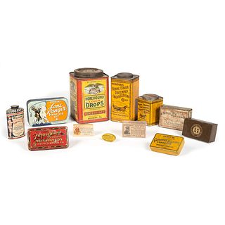 A Group of First Aid and Medicinal Advertising Tins