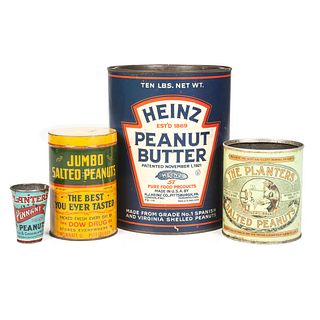 Four Peanut and Peanut Butter Tins