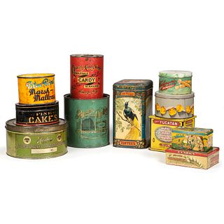 A Group of Candy and Gum Advertising Tins
