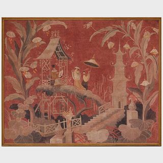 Decorative Chinoiserie Painted Panel