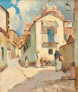 ORRIN AUGUSTINE WHITE, (American, 1883-1969), Village Street View