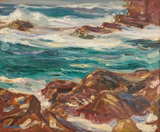 PAUL DOUGHERTY, (American, 1883-1969), Rocky Coastline