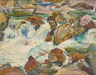 CHARLES A. WILIMOVSKY, (American, 1885-1974), Waves and Rocks
