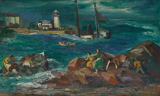 JON CORBINO, (American, 1905-1964), Shipwreck