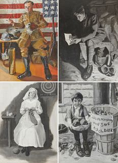 MARGUERITE STUBER PEARSON, (American, 1898-1978), Four Works Depicting Scenes from WWI