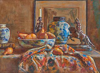 HARRY SUTTON, JR., (American, 1897-1984), Still Life with Pears, 1971