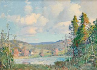 WILLIAM JURIAN KAULA, (American, 1871-1953), Water Loom Pond, Bank Village, New Ipswich, NH