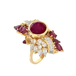 Ruby, Diamond and 18K Ring