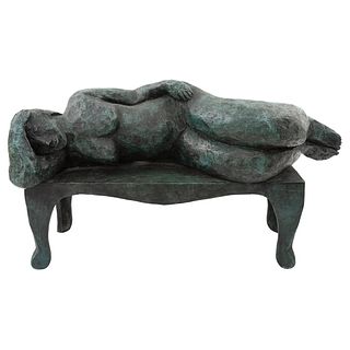 JOY LAVILLE, El reposo, Signed and dated 2000, Bronze sculpture VII / IX, 24 x 44.4 x 17.3" (61 x 113 x 44 cm), Certificate