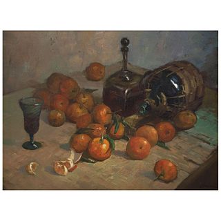 EDGARDO COGHLAN, Untitled (Bodegón con naranjas), Signed, Oil on canvas, 23.6 x 31.4" (60 x 80 cm)
