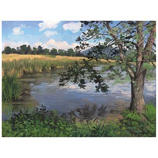 JORGE OBREGÓN, Bennington pond, Signed and dated 15 front and back, Oil/canvas, 15.7 x 20.8" (40 x 53 cm), RECOVERY PRICE