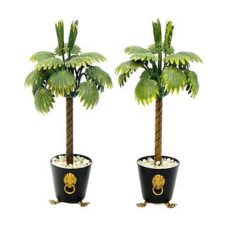 Modern Cold Painted Bronze Palm Trees