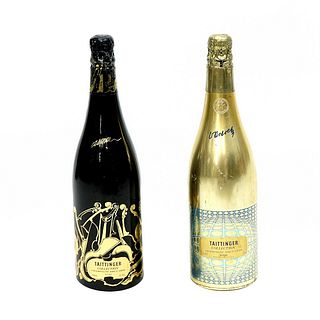 Two (2) Taittinger Champagne Bottles