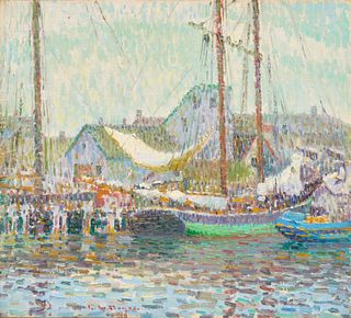 GEORGE LOFTUS NOYES, (American, 1864-1954), Gloucester Fishing Boats, 1915