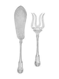 A French Silver Two-Piece Fish Serving Set