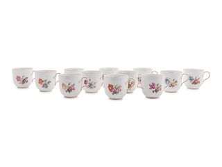 A Set of Twelve Berlin (K.P.M.) Porcelain Teacups 