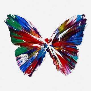 Damien Hirst, Signed Butterfly Spin Painting
