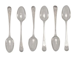 A Set of Six George III Silver Teaspoons