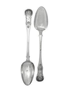 A Pair of Scottish William IV Silver Serving Spoons