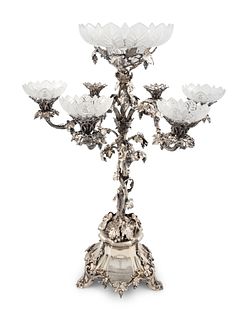 A Victorian Silver-Plate Epergne