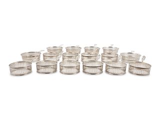 A Group of Sixteen American Silver Dessert Bowl Liners
