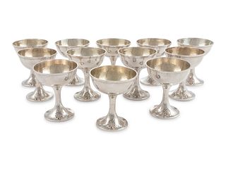 A Set of Twelve American Arts & Crafts Silver Coupes
