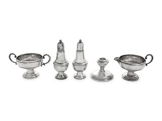 A Group of Five American Silver Table Articles