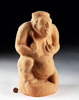 Early Han Dynasty Terracotta Jester with Drum