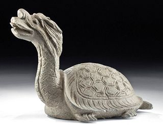 Chinese Ming Dynasty Stone Dragon Turtle (Longgui)