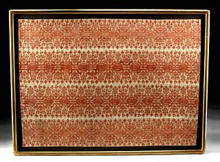 Framed Antique Indonesian Tampan Embroidered Textile