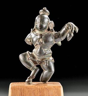 16th C. Indian Bronze Statuette Dancing Krishna