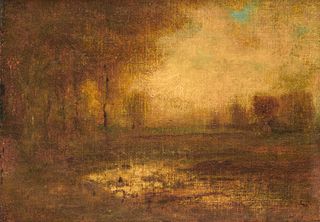 GEORGE INNESS, (American, 1825-1894), Edge of the Woods