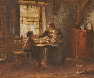 BERNARD JOHANNES BLOMMERS, (Dutch, 1845-1914), Interior Scene