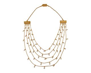 18K Gold and Seed Pearl Necklace
