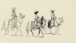 Edward Borein, Untitled (Mexican Cowboys)