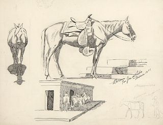 Edward Borein, Two-Sided Drawing, 1897